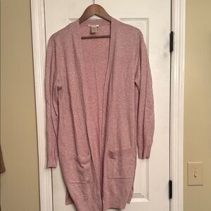 Matty M Soft Pink Open Cardigan medeium $88 Anthropologie